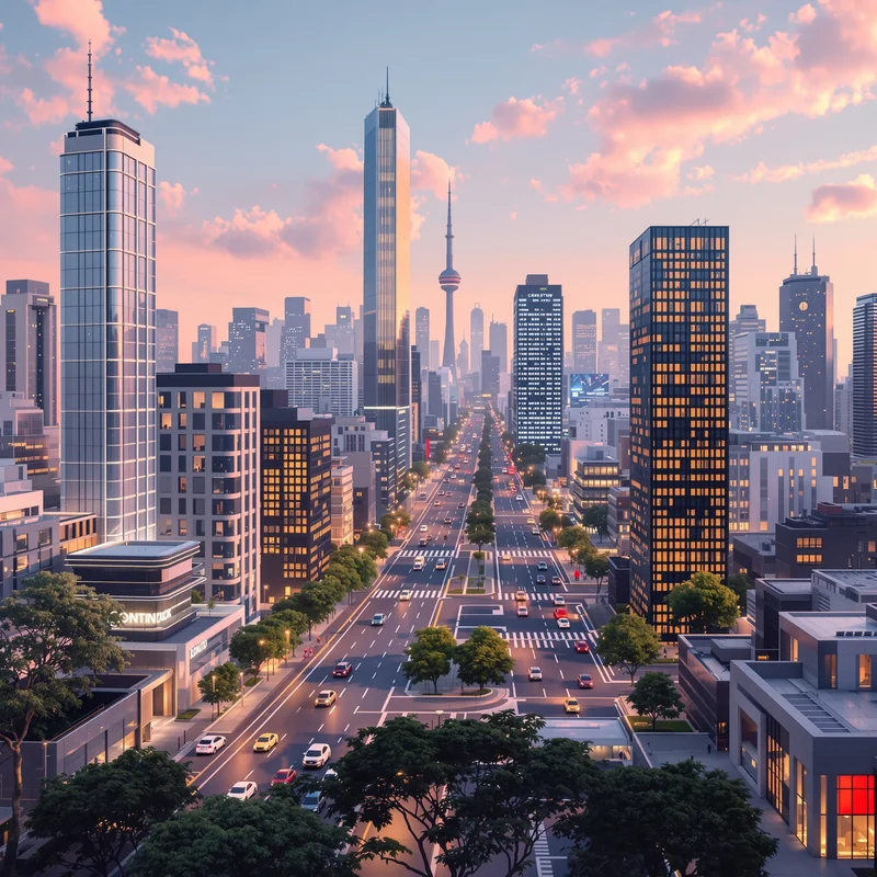 Dreamy modern city background