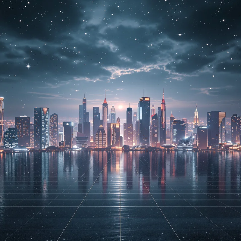 Eternal distant city background