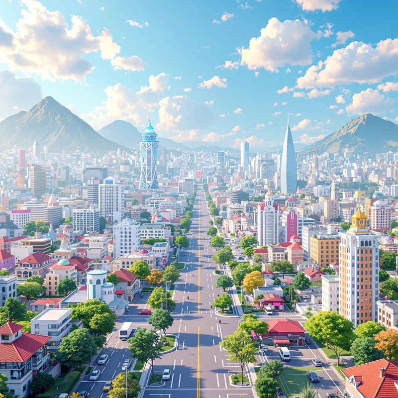 Fresh horizon city background