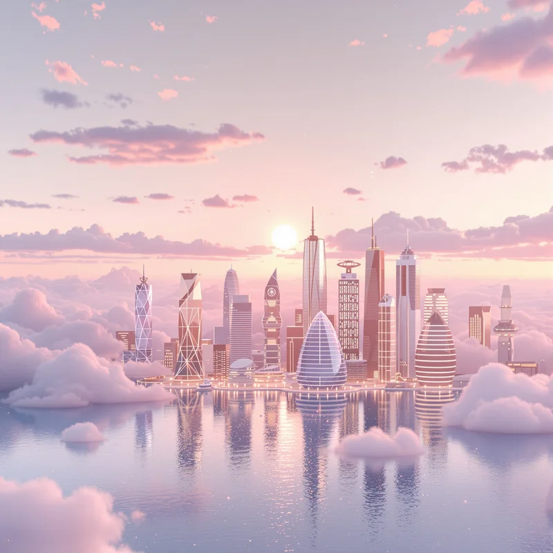 Gentle dawn city background