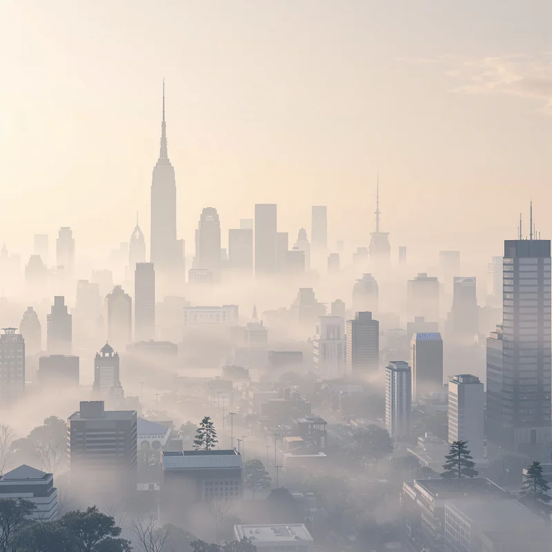 Gentle foggy city background