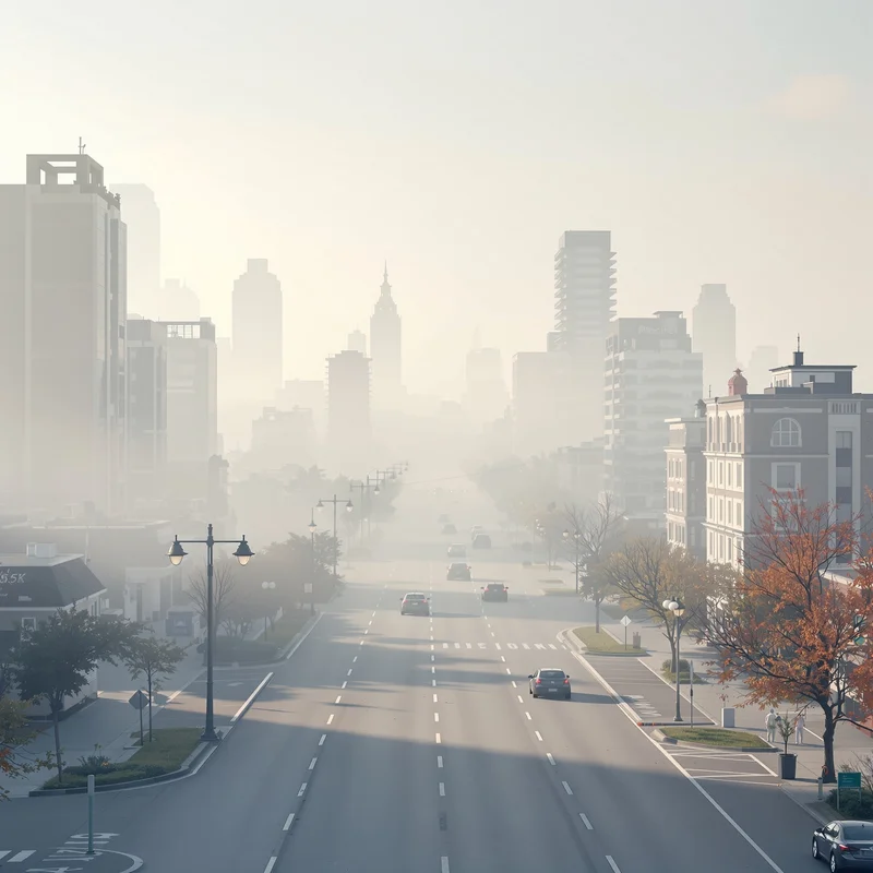 Gentle foggy city background