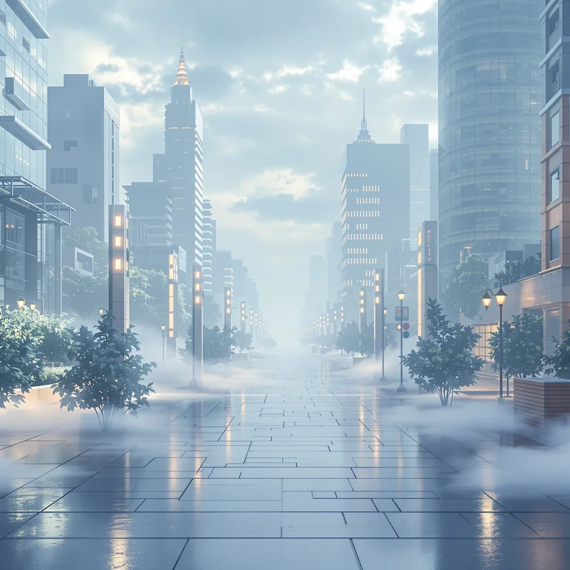 Gentle misty city background