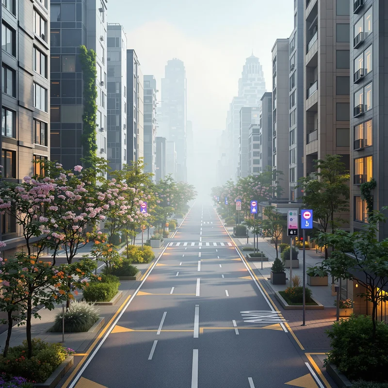 Gentle misty city background