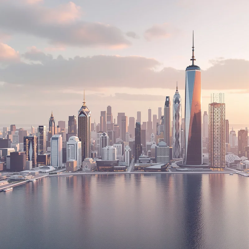 Luxury horizon city background