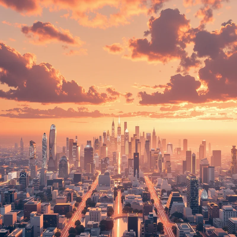 Luxury horizon city background