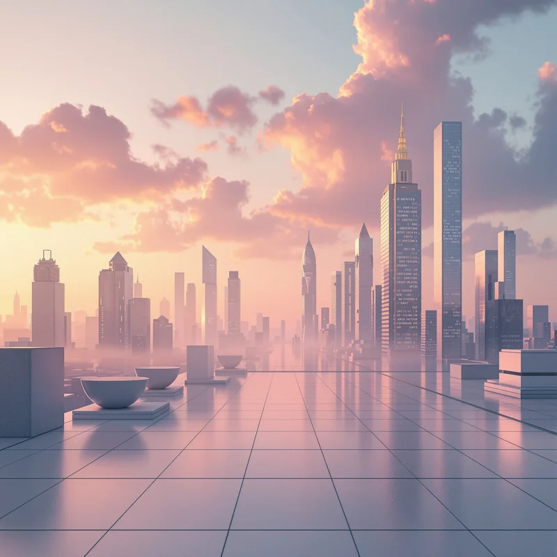 Mystic dawn city background