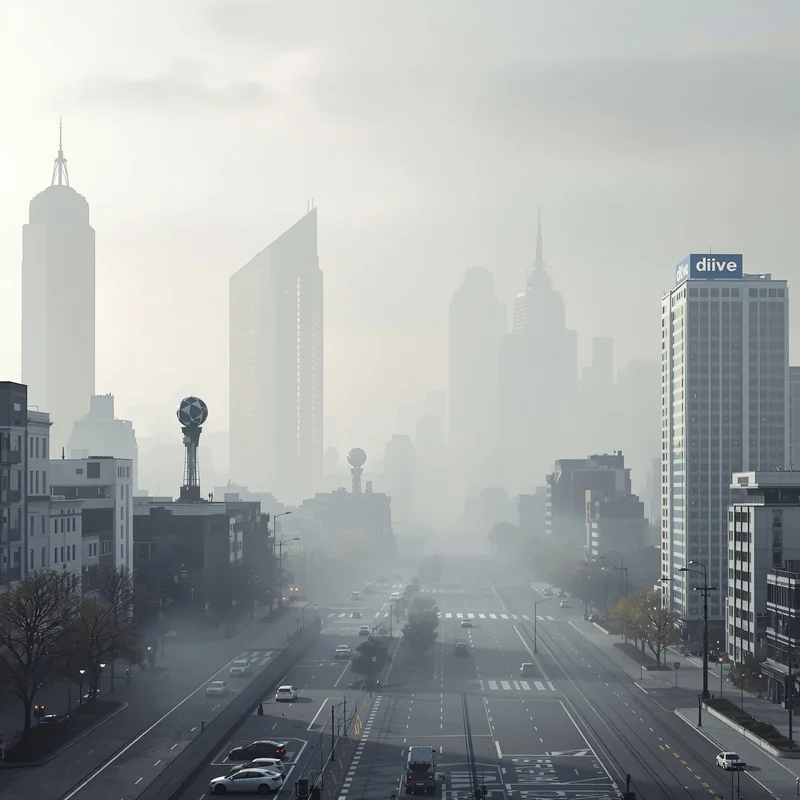 Premium foggy city background