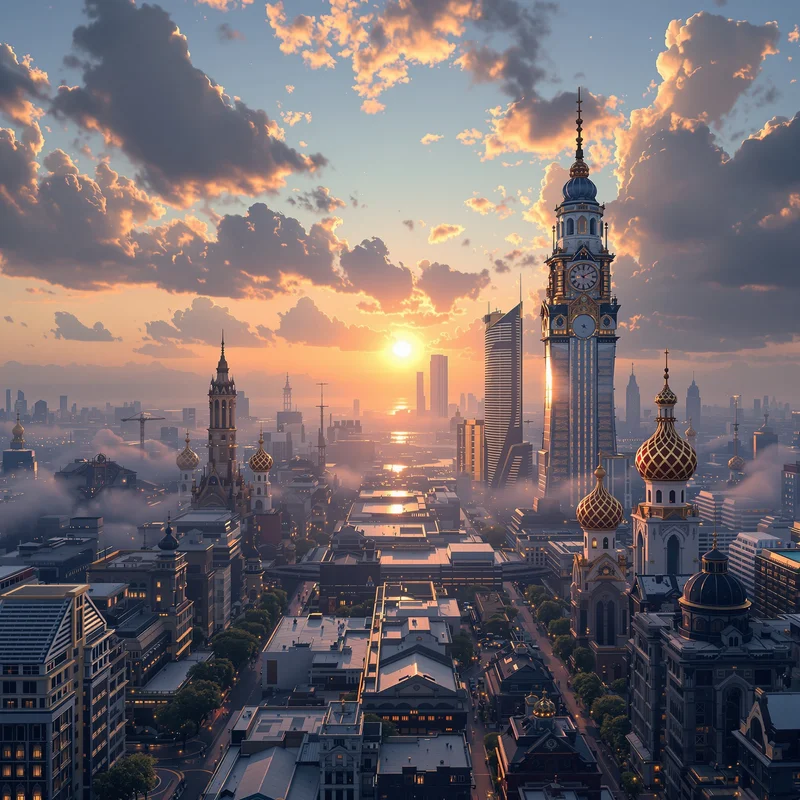 Royal dawn city background