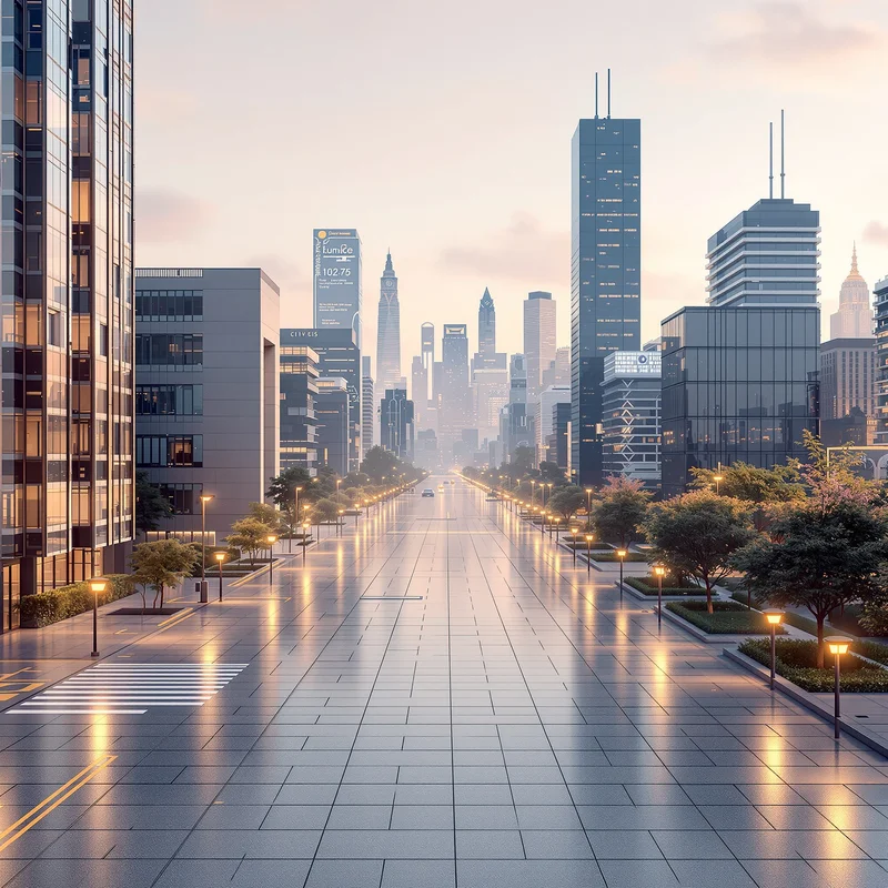Soft distant city background