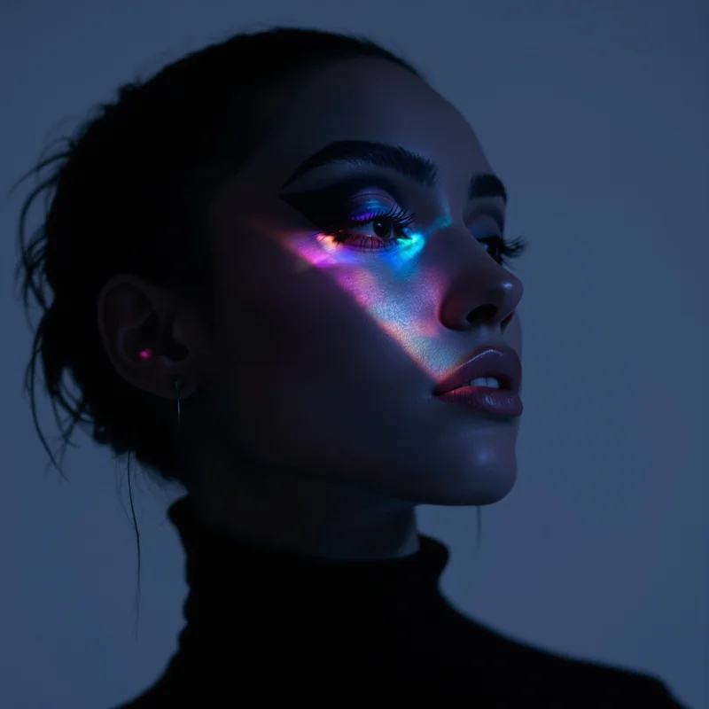 stylish profile picture with neon glow for social media avatar