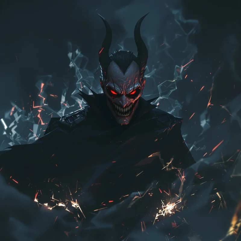 Cool PFP with calm villain expression and dark aura