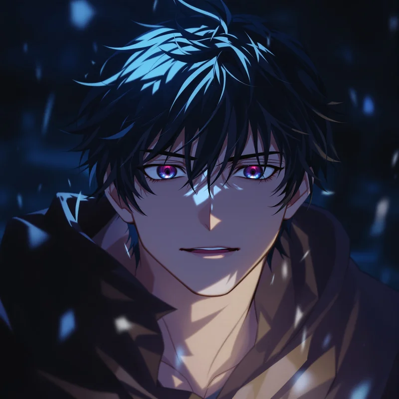 Cool anime boy PFP with detached emotional aura