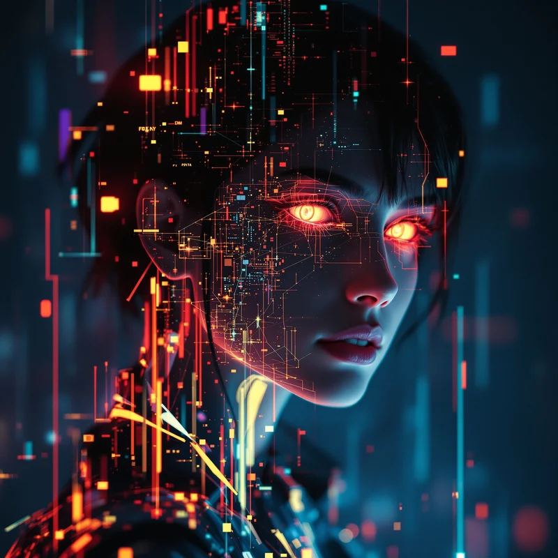 Cool PFP with glitch distortion and cyber aura