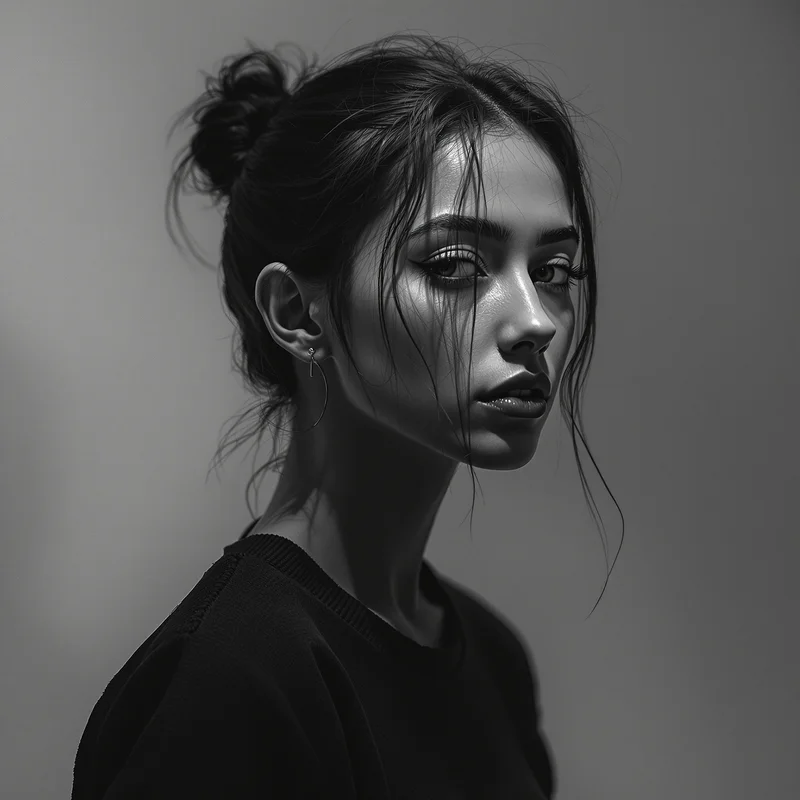 Cool PFP with monochrome atmosphere and subtle red accent
