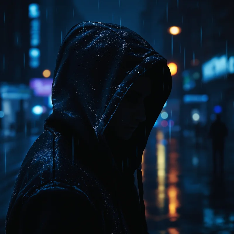 Cool PFP with rain mood and lonely city lighting