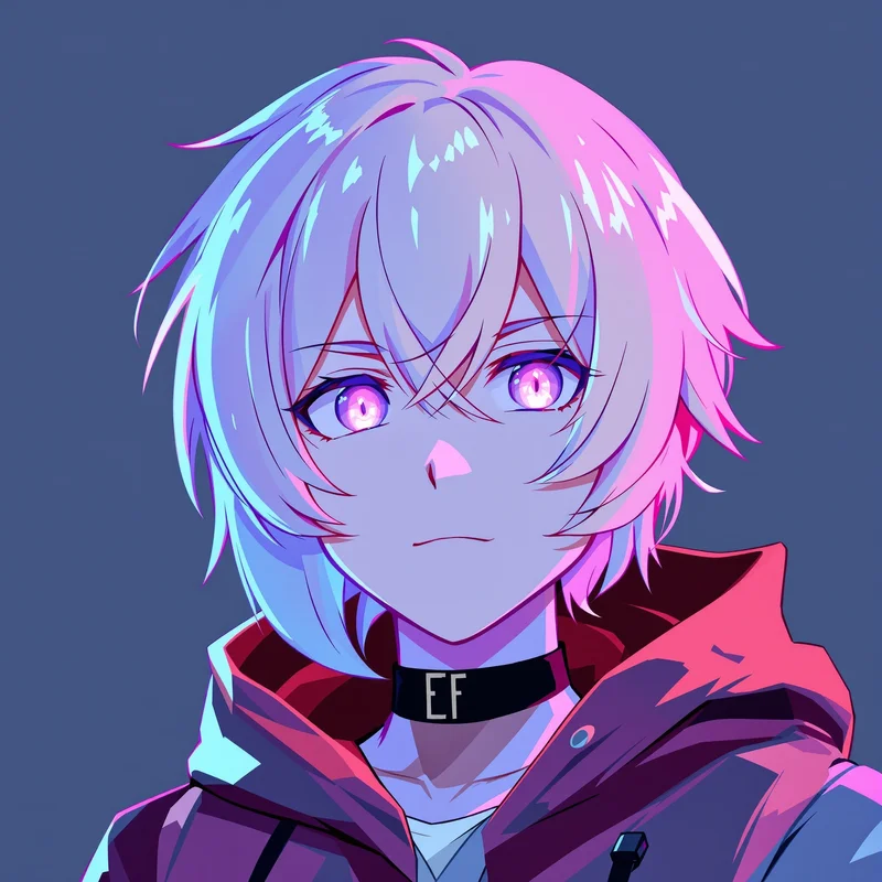 stylish profile picture with neon glow for profile picture use