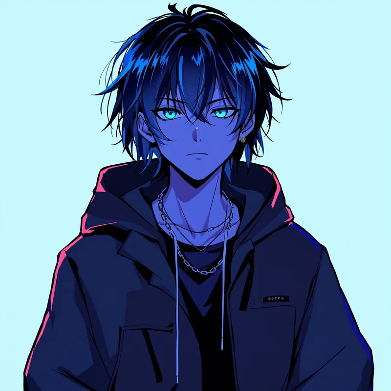 cool PFP portrait with neon glow for social media avatar