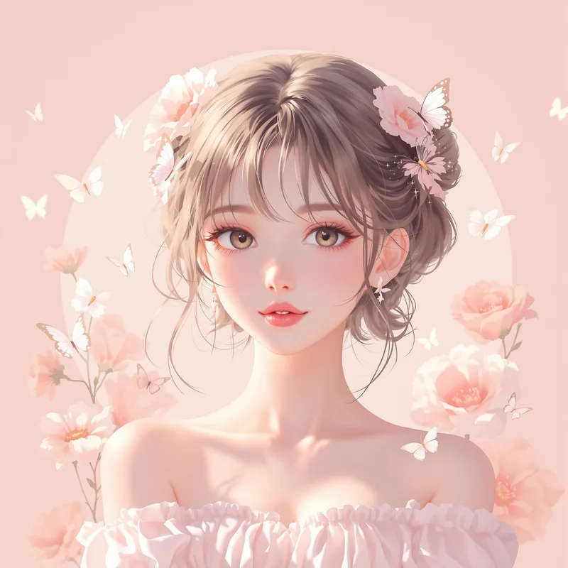 delicate coquette avatar image with romantic styling for aesthetic profile display