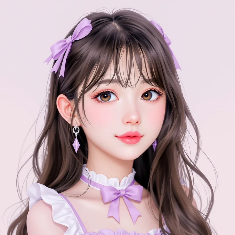 coquette PFP portrait with bow elements for coquette PFP design