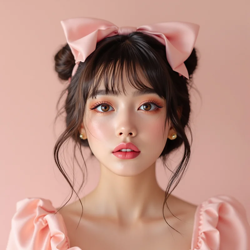 delicate coquette avatar image with lace and ribbon accents for online avatar styling