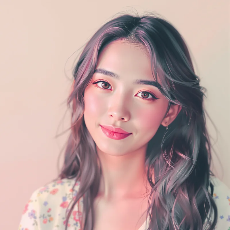 pastel coquette PFP portrait with soft blush palette for avatar display