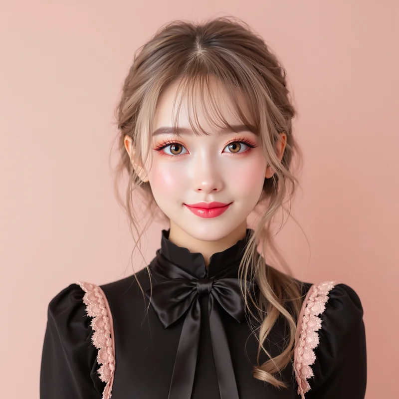 elegant anime avatar with floral details for profile picture use