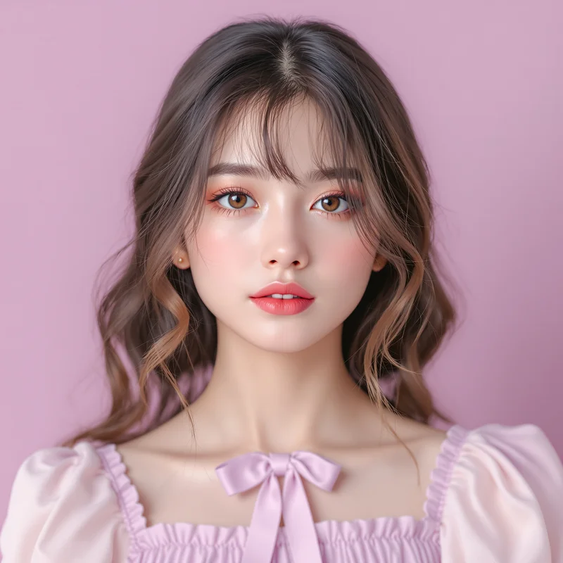 coquette style avatar with soft blush palette for digital profile identity