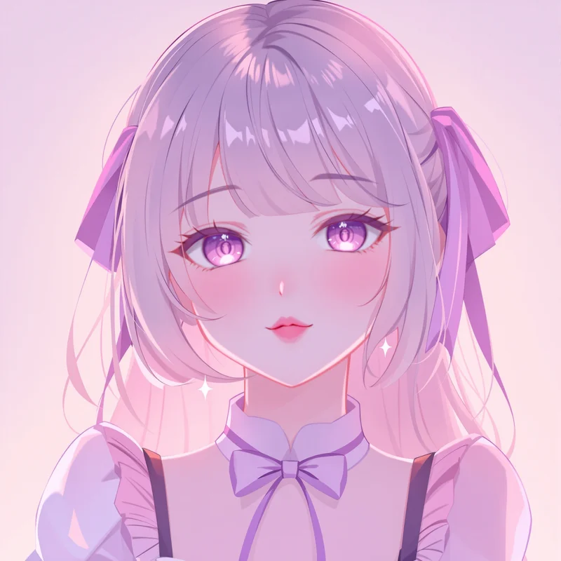 coquette style avatar with bow elements for digital profile identity