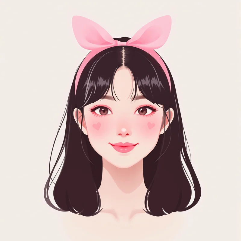 charming profile avatar with heart decorations for feminine profile icon