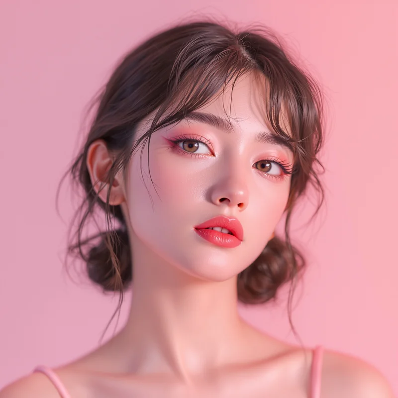 pastel coquette PFP portrait with romantic styling for messaging profile icon