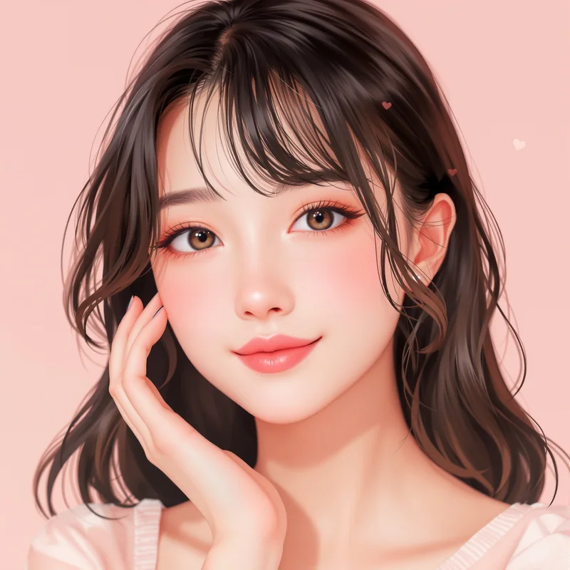 romantic profile picture with heart decorations for digital profile identity