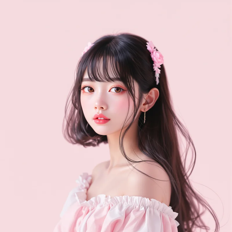 elegant anime avatar with heart decorations for social media avatar