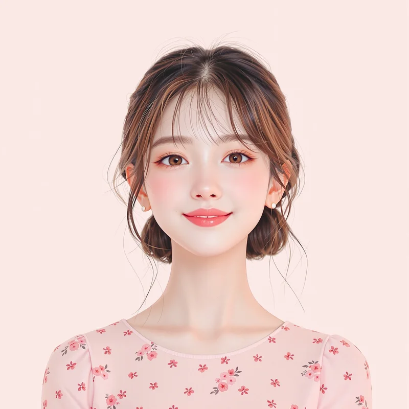 cute feminine profile icon with dreamy textures for profile picture use