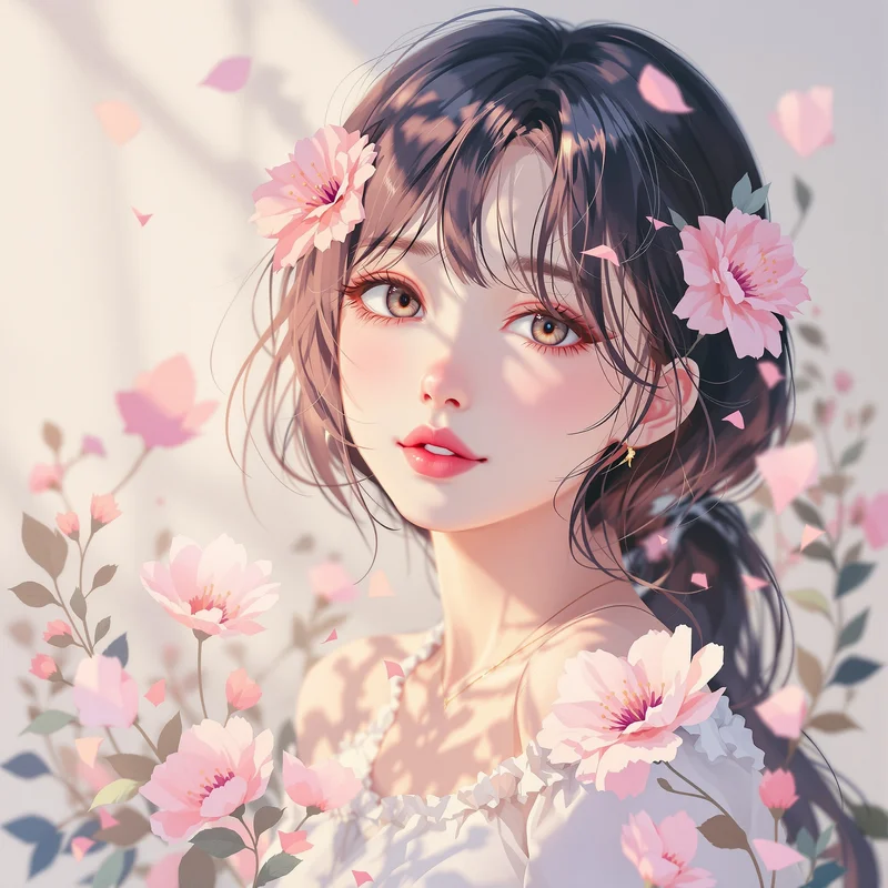 coquette PFP portrait with soft glow lighting for aesthetic profile display