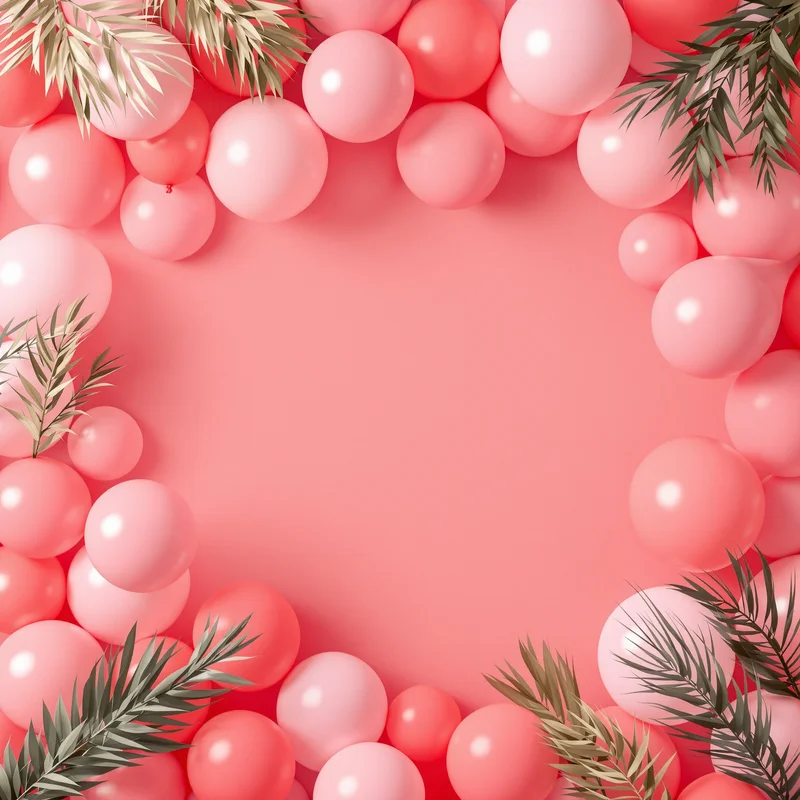 Coral Balloon Canopy Background