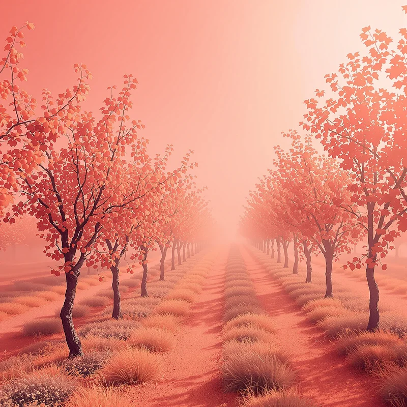Coral Orchard Haze Background