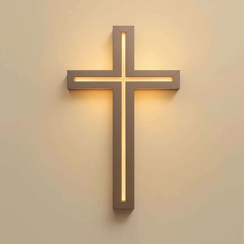 simple cross PFP with golden light for avatar display