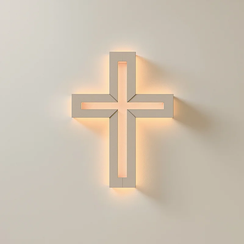 minimal cross profile icon with gradient light for symbolic avatar use