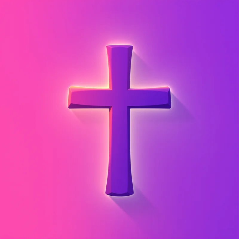 glowing cross portrait with soft glow for calm profile icon