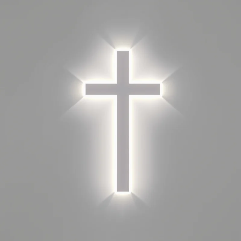 glowing cross portrait with soft glow for spiritual profile display