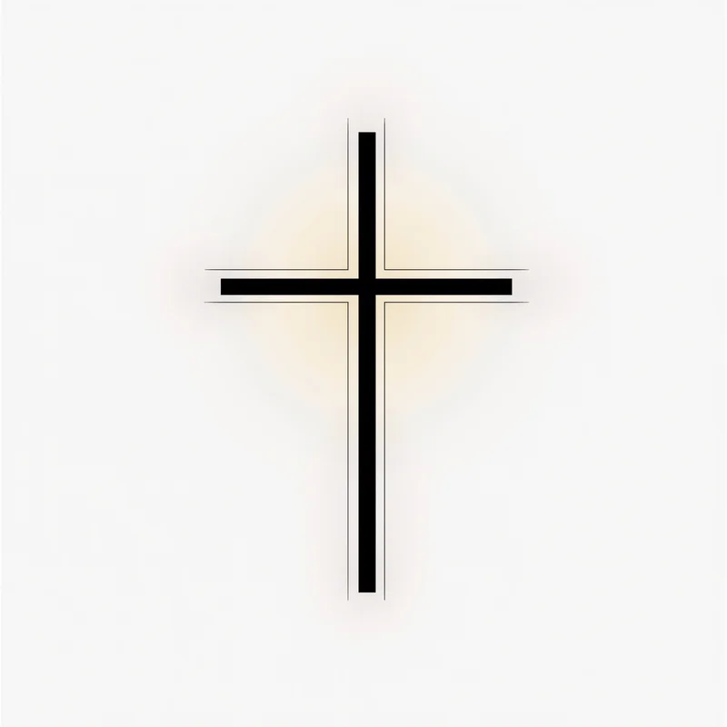glowing cross portrait with golden light for avatar display