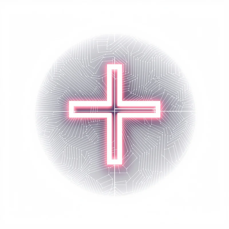 minimal cross profile icon with golden light for social media avatar