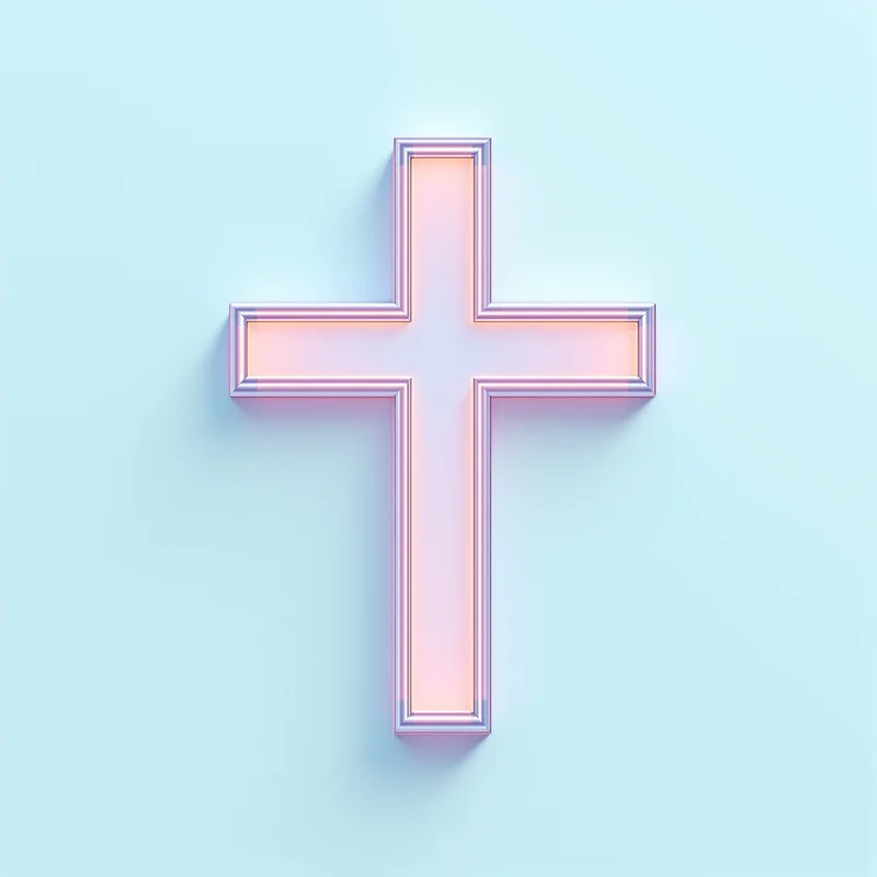 minimal cross profile icon with gradient light for digital identity