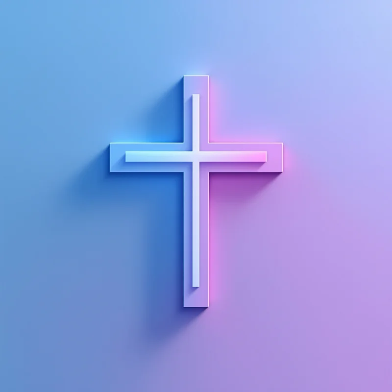 glowing cross portrait with golden light for profile picture use