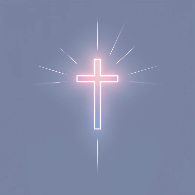 simple cross PFP with light rays for profile picture use