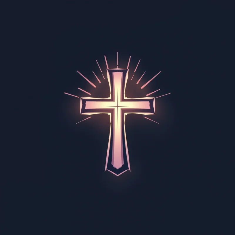 religious avatar cross with golden light for clean avatar styling