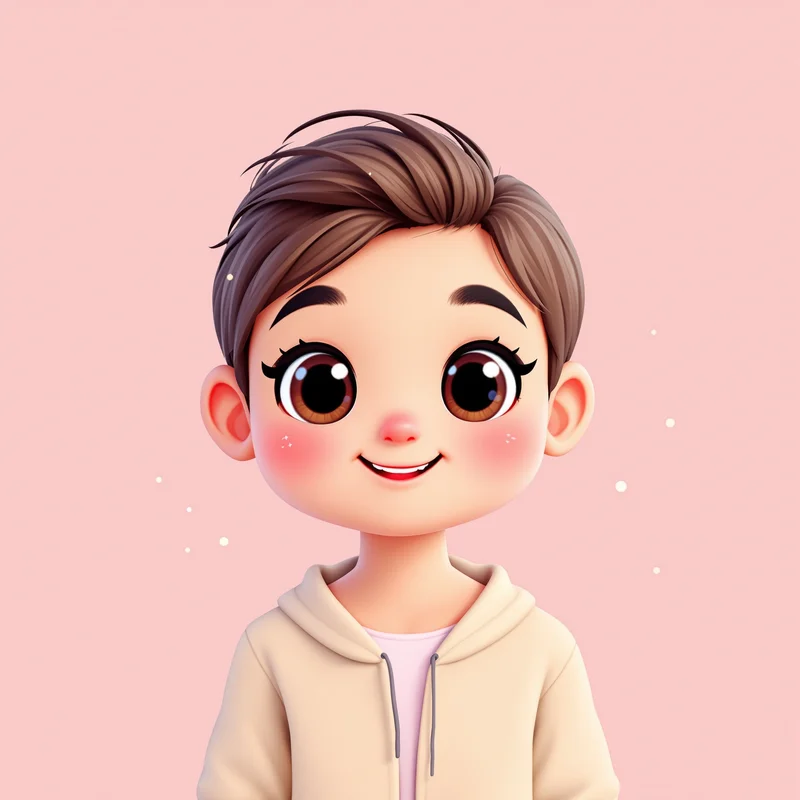 cute profile picture with blush effect for social media avatar