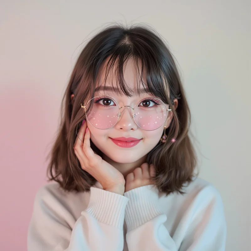cute PFP portrait with blush effect for messaging profile icon