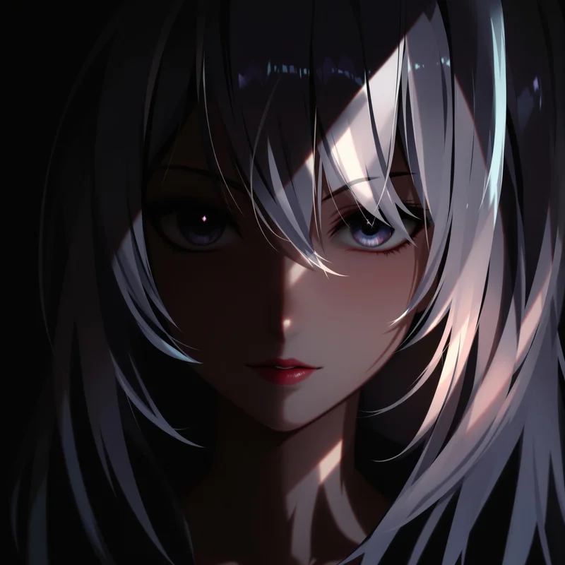 cute pfp anime girl dark background avatar
